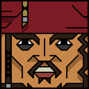 The face of the Squatties Captain Jack character.