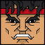 The face of the Squatties Ryu character. From the Street Fighter themed set.