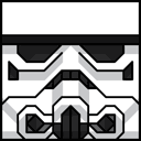 The face of the Squatties Stormtrooper character.