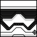 The face of the Squatties Stormtrooper First Order character.
