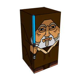 360 degree spinnable 3D preview of the Obi-Wan Kenobi Squatties character. From the Star Wars set.
