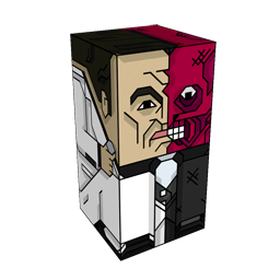 360 degree spinnable 3D preview of the Two Face Squatties character. From the Batman set.