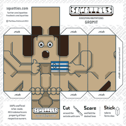 The Squatties Gromit paper toy character