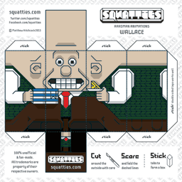 The Squatties Wallace paper toy character