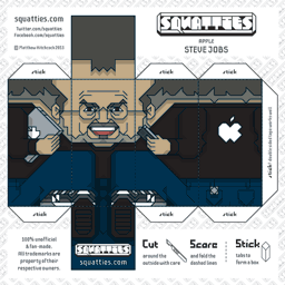 The Squatties Steve Jobs paper toy character