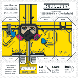 The Squatties Jesse Pinkman paper toy character