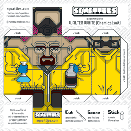 The Squatties Walter White paper toy character