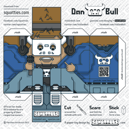 The Squatties Dan Bull paper toy character