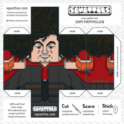 The Squatties Sam Pamphilon paper toy character