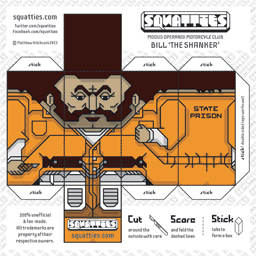 The Squatties Bill 'The Shanker' paper toy character