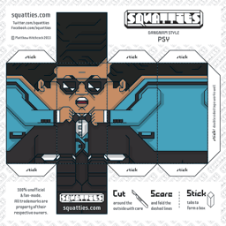 The Squatties Psy paper toy character