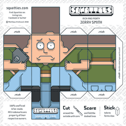 The Squatties Jerry Smith paper toy character