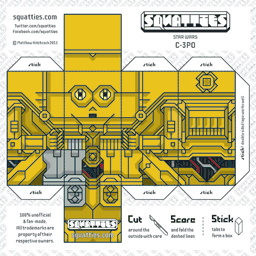 The Squatties C-3PO paper toy character