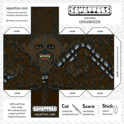 The Squatties Chewbacca paper toy character