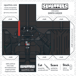 The Squatties Darth Vader paper toy character