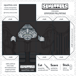 The Squatties Emperor Palpatine paper toy character