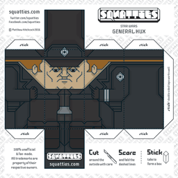 The Squatties General Hux paper toy character
