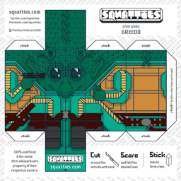 The Squatties Greedo paper toy character