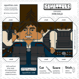 The Squatties Han Solo paper toy character