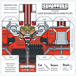 The Squatties Luke Skywalker X-Wing Pilot paper toy character