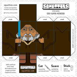The Squatties Obi-Wan Kenobi paper toy character