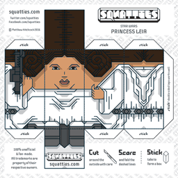 The Squatties Princess Leia paper toy character