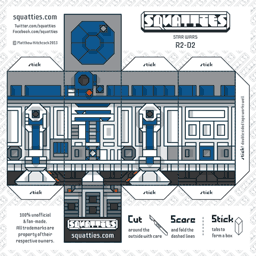 The Squatties R2-D2 paper toy character