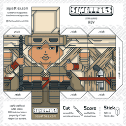 The Squatties Rey paper toy character