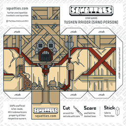 The Squatties Tusken Raider paper toy character