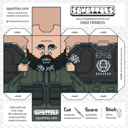 The Squatties Sage Francis paper toy character