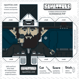The Squatties Scroobius Pip paper toy character