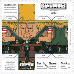 The Squatties Guile paper toy character
