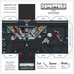 The Squatties Zombie Nazi SS Officer paper toy character