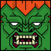 The face of the Squatties Blanka character.. From the Street Fighter set.