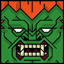 The face of the Squatties Blanka character. From the Street Fighter themed set.