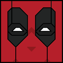 The face of the Squatties Deadpool character.