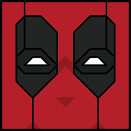 The face of the Squatties Deadpool character. From the 
		
		
	 set.