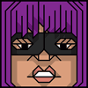 The face of the Squatties Hit-Girl character.. From the Kick-Ass set.