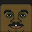 The face of the Squatties Lando Calrissian Bespin character. From the Star Wars themed set.
