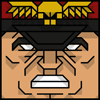 The face of the Squatties M. Bison character.. From the Street Fighter set.