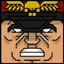 The face of the Squatties M. Bison character. From the Street Fighter themed set.