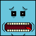 The face of the Squatties Mr Meeseeks character.