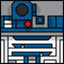 The face of the Squatties R2-D2 character.