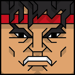 The face of the Squatties Ryu character. From the Street Fighter set.