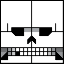 The face of the Squatties Skeleton character.