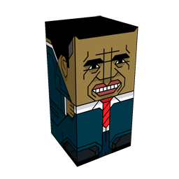 360 degree spinnable 3D preview of the Barack Obama Squatties character. From the Real life set.