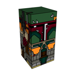 360 degree spinnable 3D preview of the Boba Fett Squatties character. From the Star Wars set.
