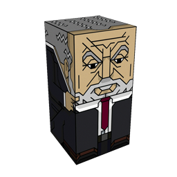 360 degree spinnable 3D preview of the Lord Alan Sugar Squatties character. From the Real life set.