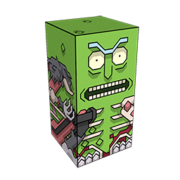 The Squatties Pickle Rick - Rat Suit character. From the Rick And Morty set.