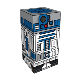 360 degree spinnable 3D preview of the R2-D2 Squatties character. From the Star Wars set.